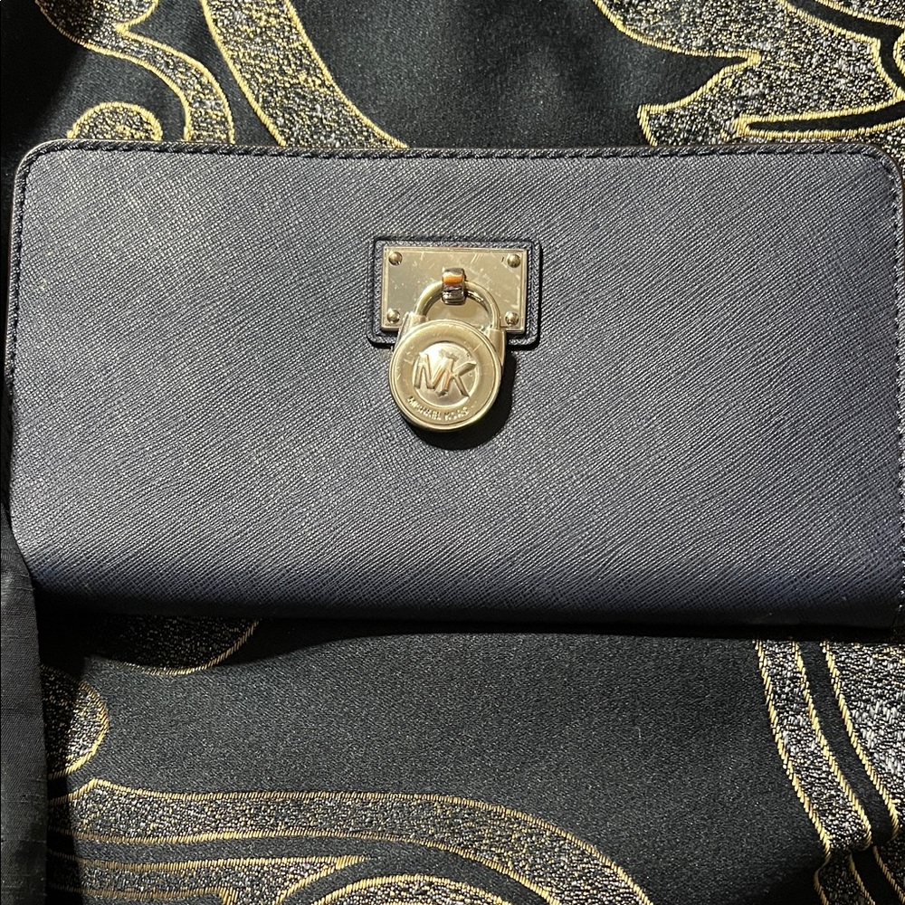 Michael Kors Black Wallet with Silver Accents